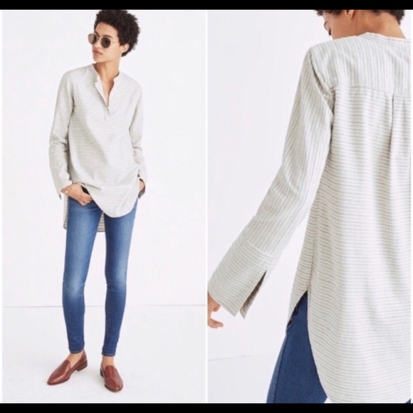 Madewell Tops - MADEWELL Split-cuff Popover Stripe Tunic